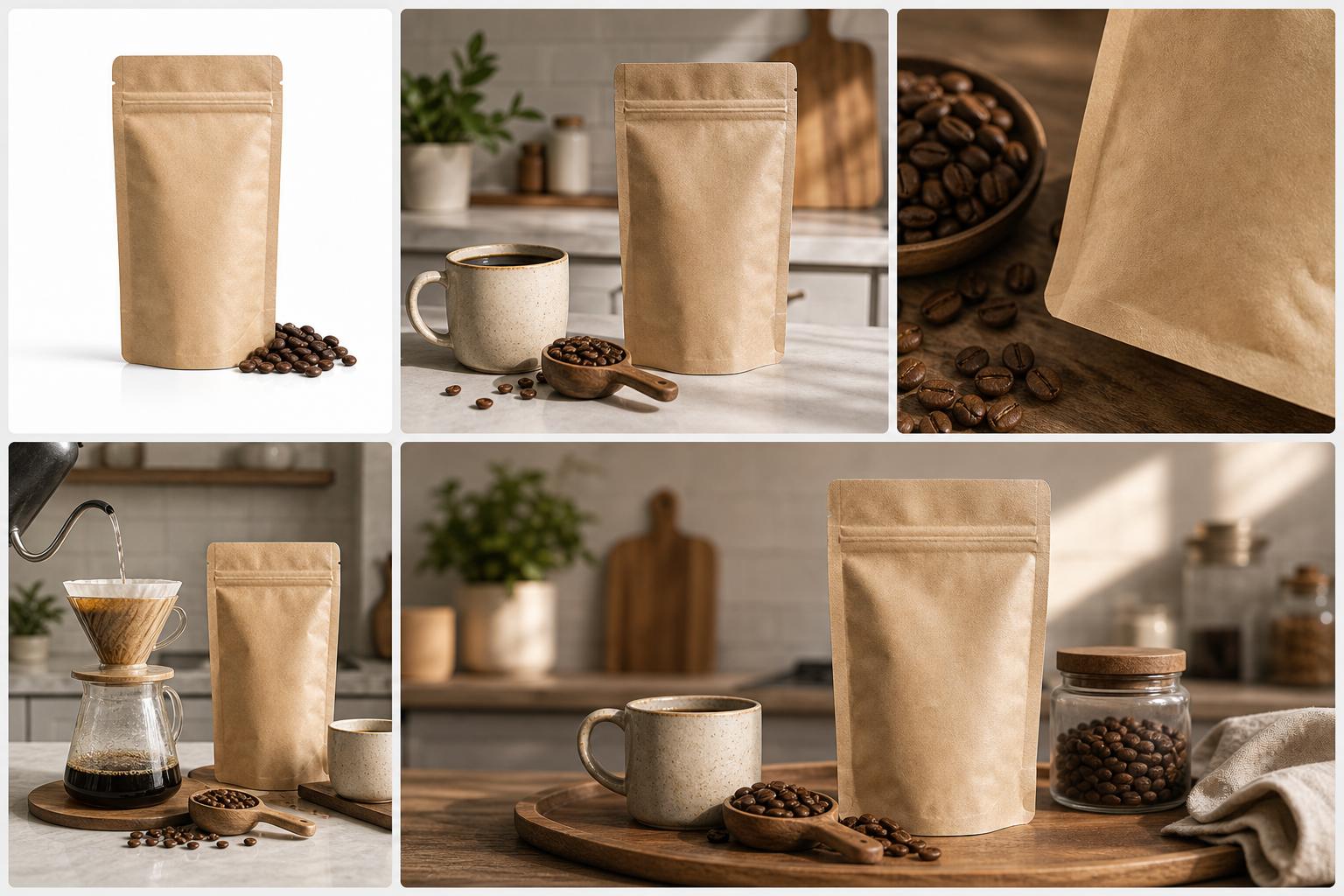 AI-generated coffee product photography package for ecommerce