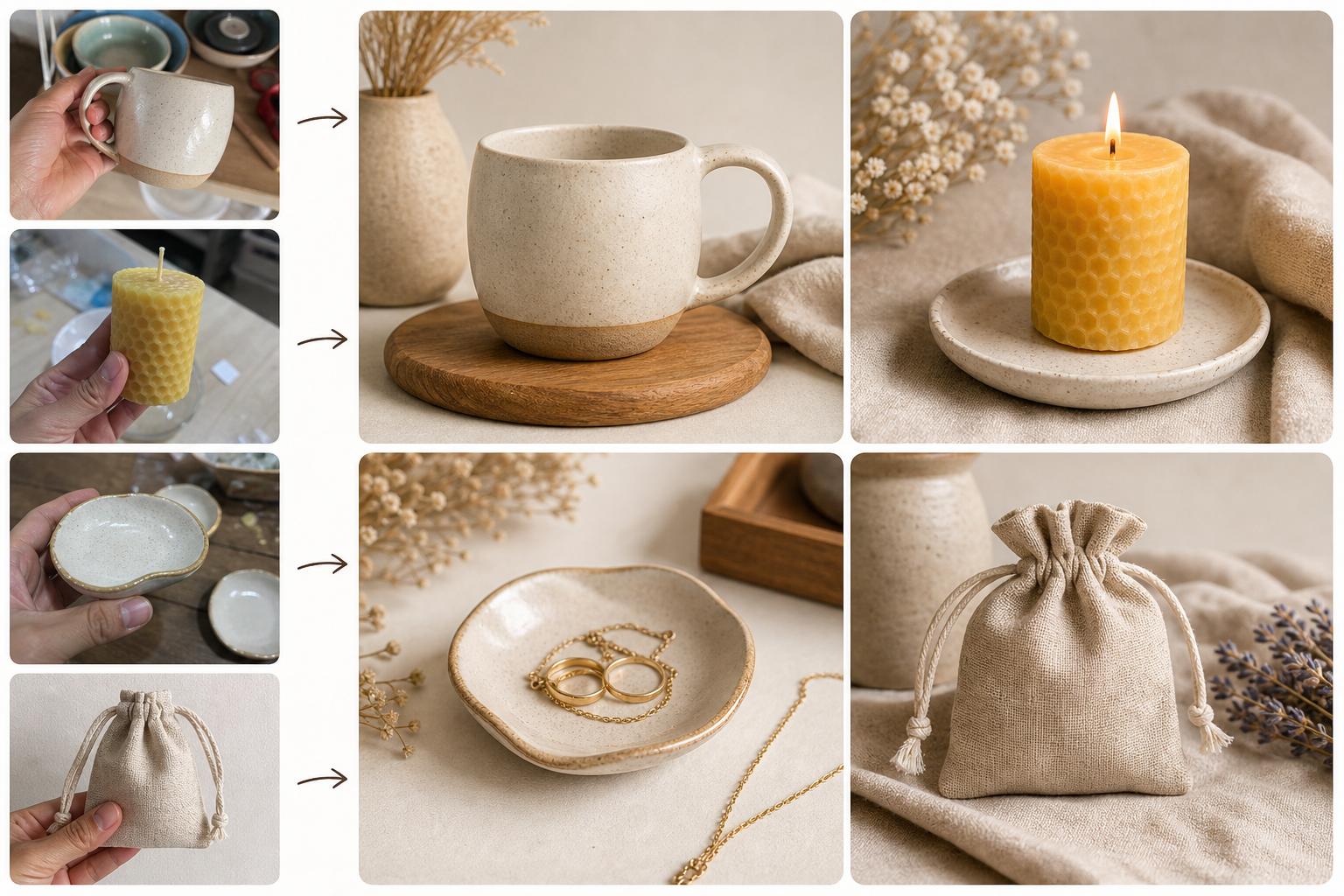 Etsy-style handmade product photo package with generic craft products