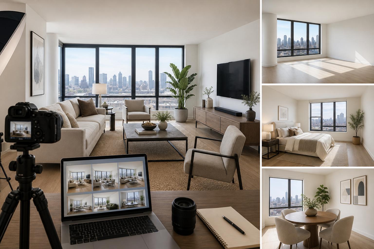 Real estate virtual staging AI examples for listing photos