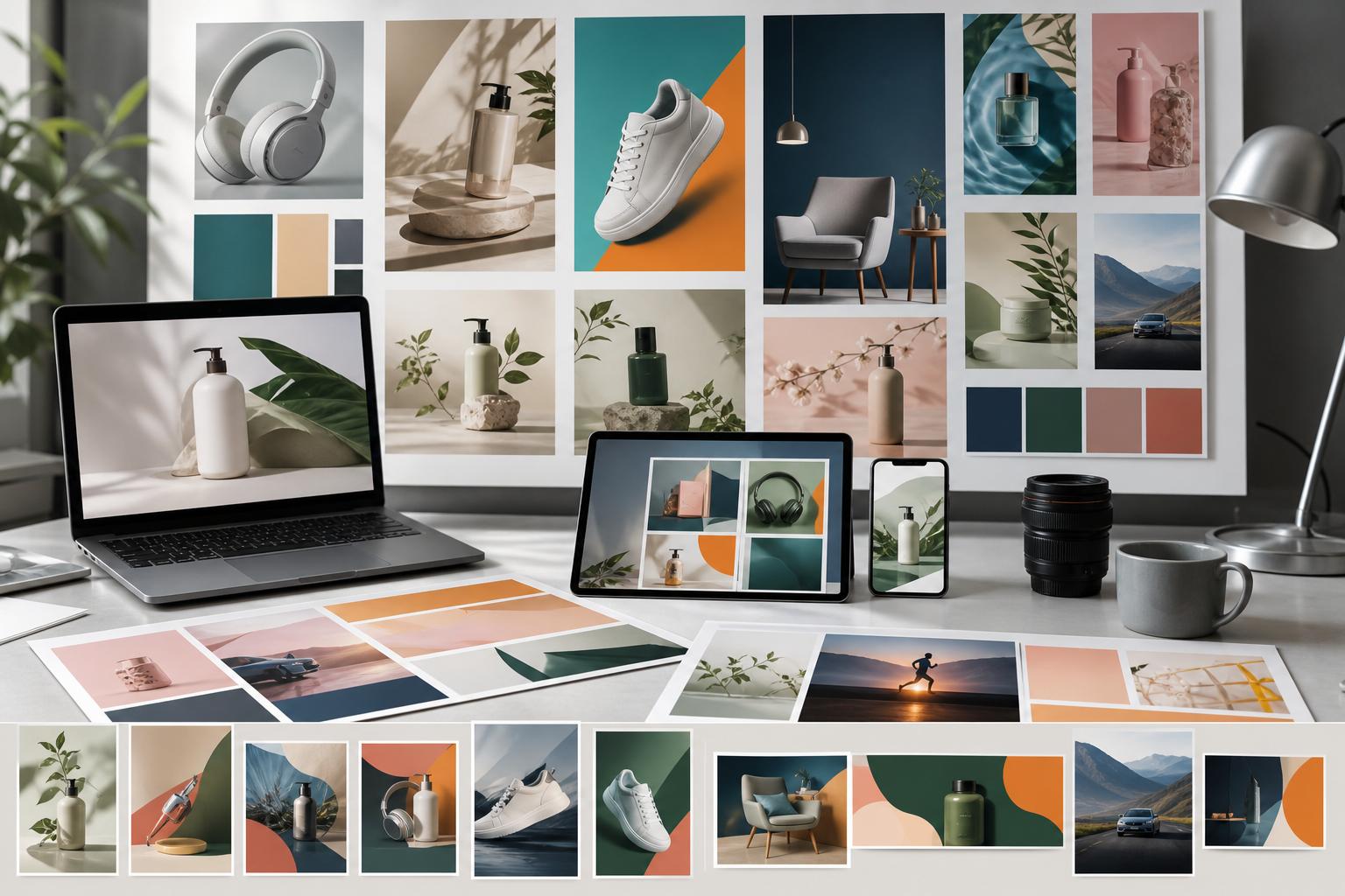 Moodboard wall of AI images in many different styles