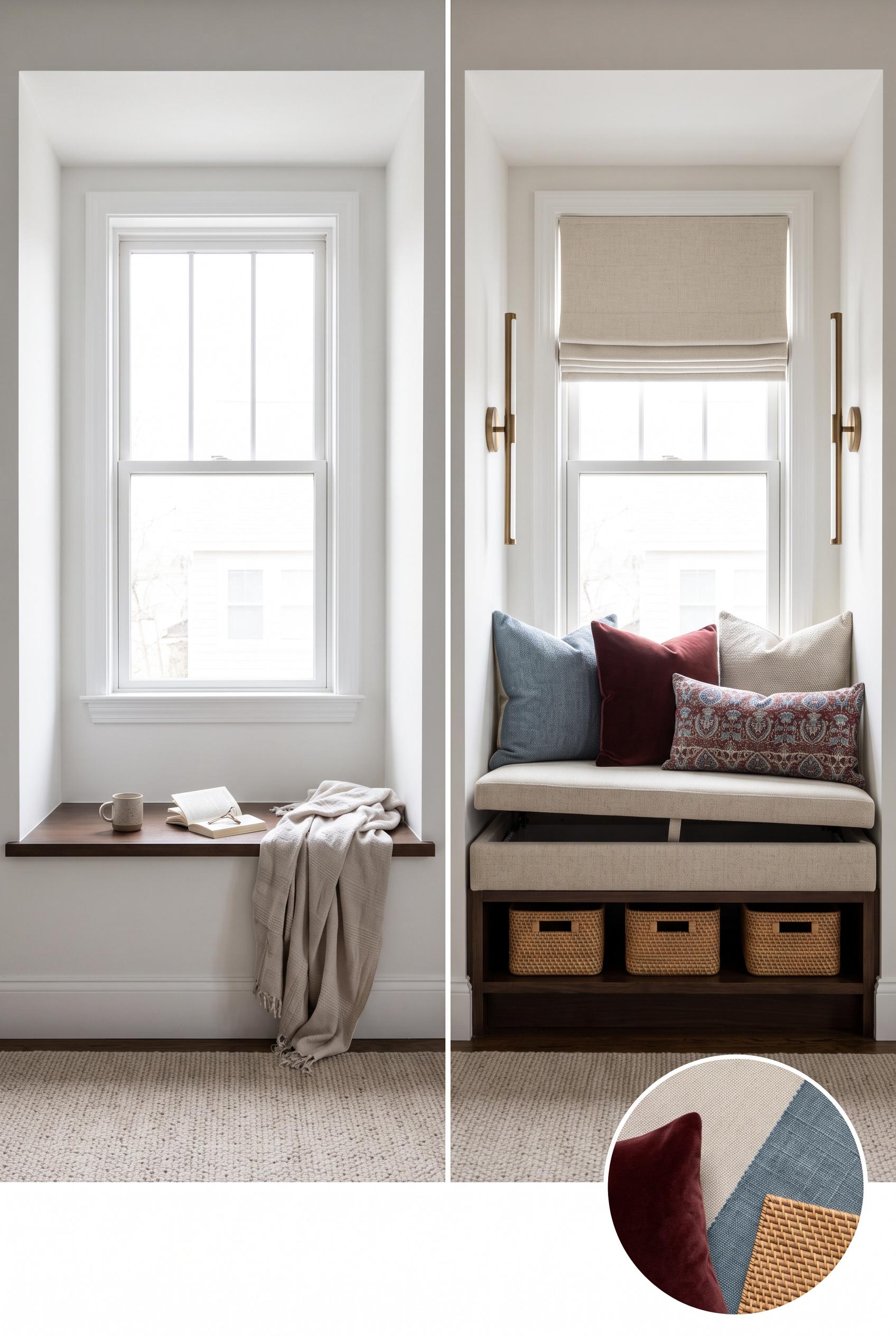 Create a commercial-quality interior design editorial image in a vertical 2:3 Pinterest composition.