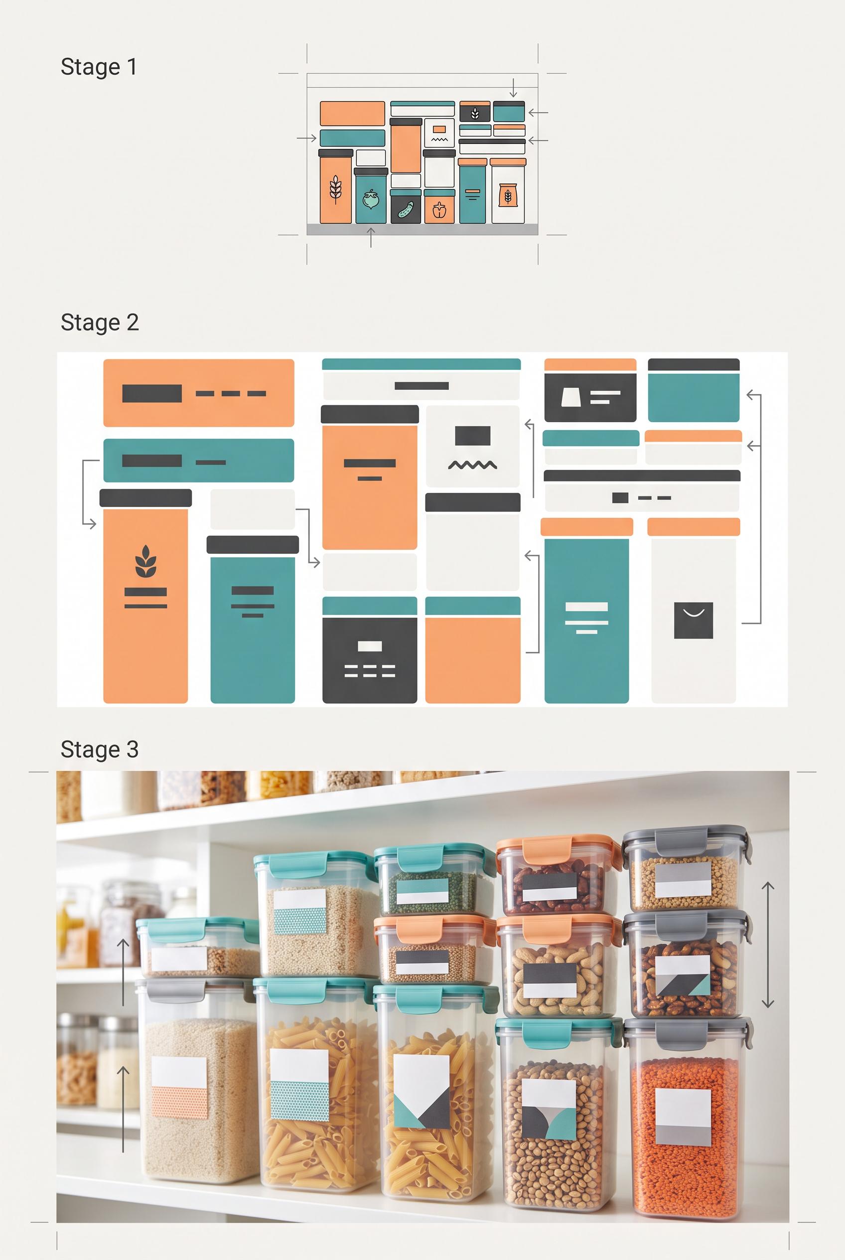 Create a commercial-quality vertical 2:3 Pinterest educational campaign graphic for modular food sto