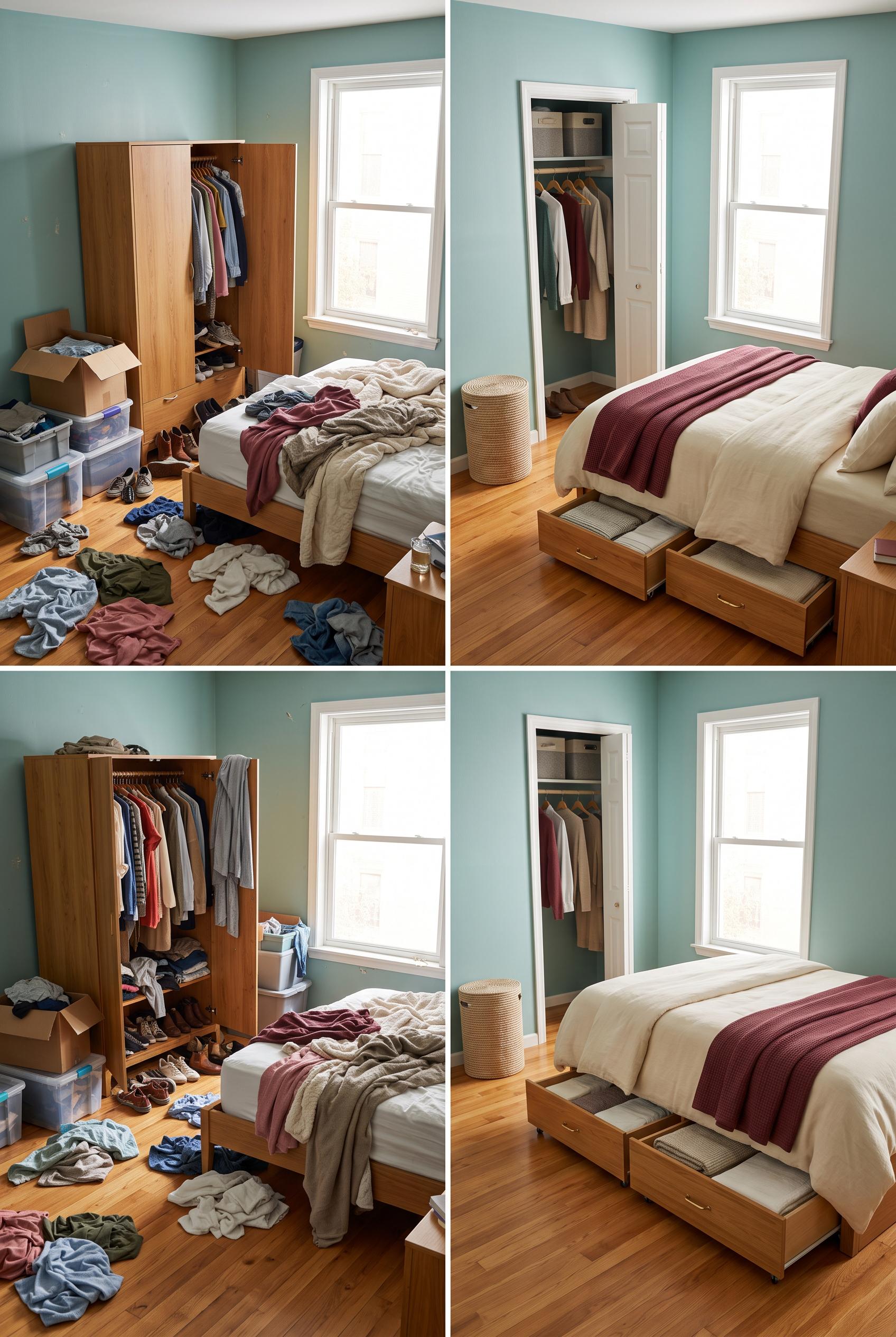 Create a commercial-quality interior design editorial image in a vertical 2:3 Pinterest composition. Show a...