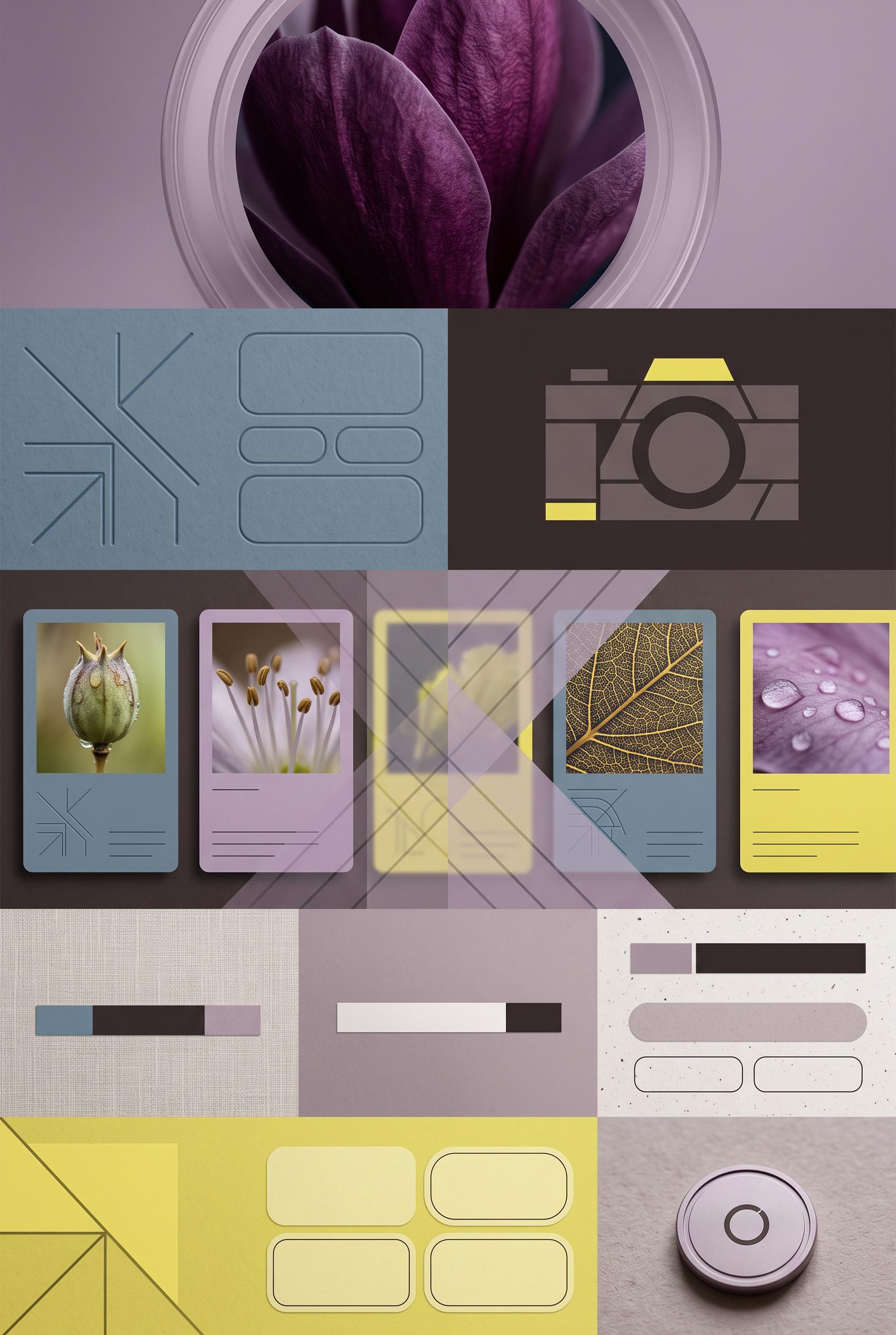 Create a commercial-quality vertical 2:3 Pinterest composition showcasing a botanical macro photogra