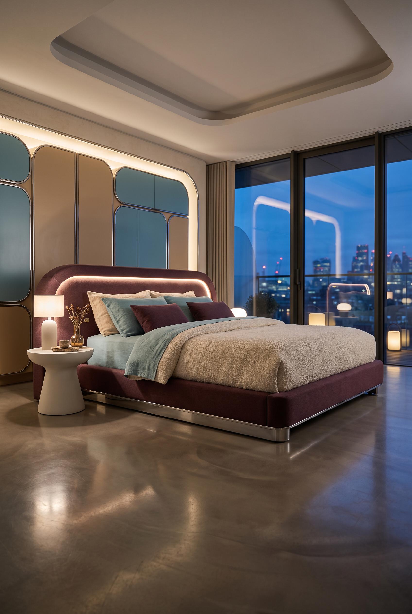 Create a commercial-quality interior design showcase in a vertical 2:3 Pinterest composition, featur