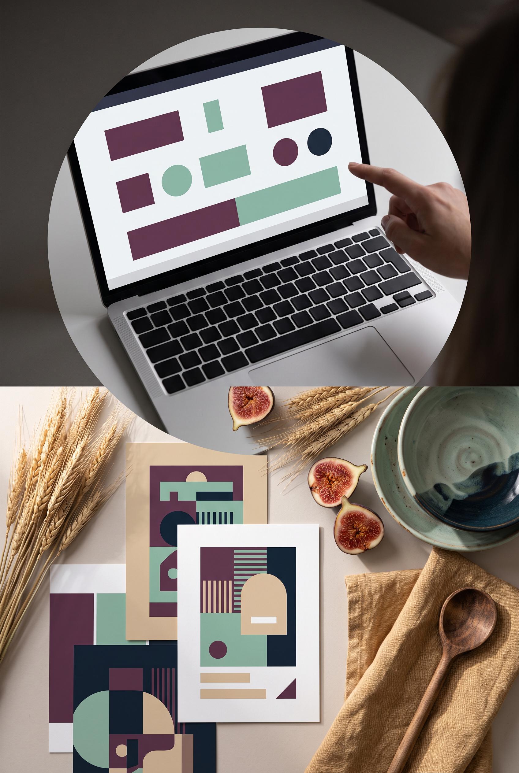 Create a vertical 2:3 Pinterest composition with commercial-quality art direction showing a circular