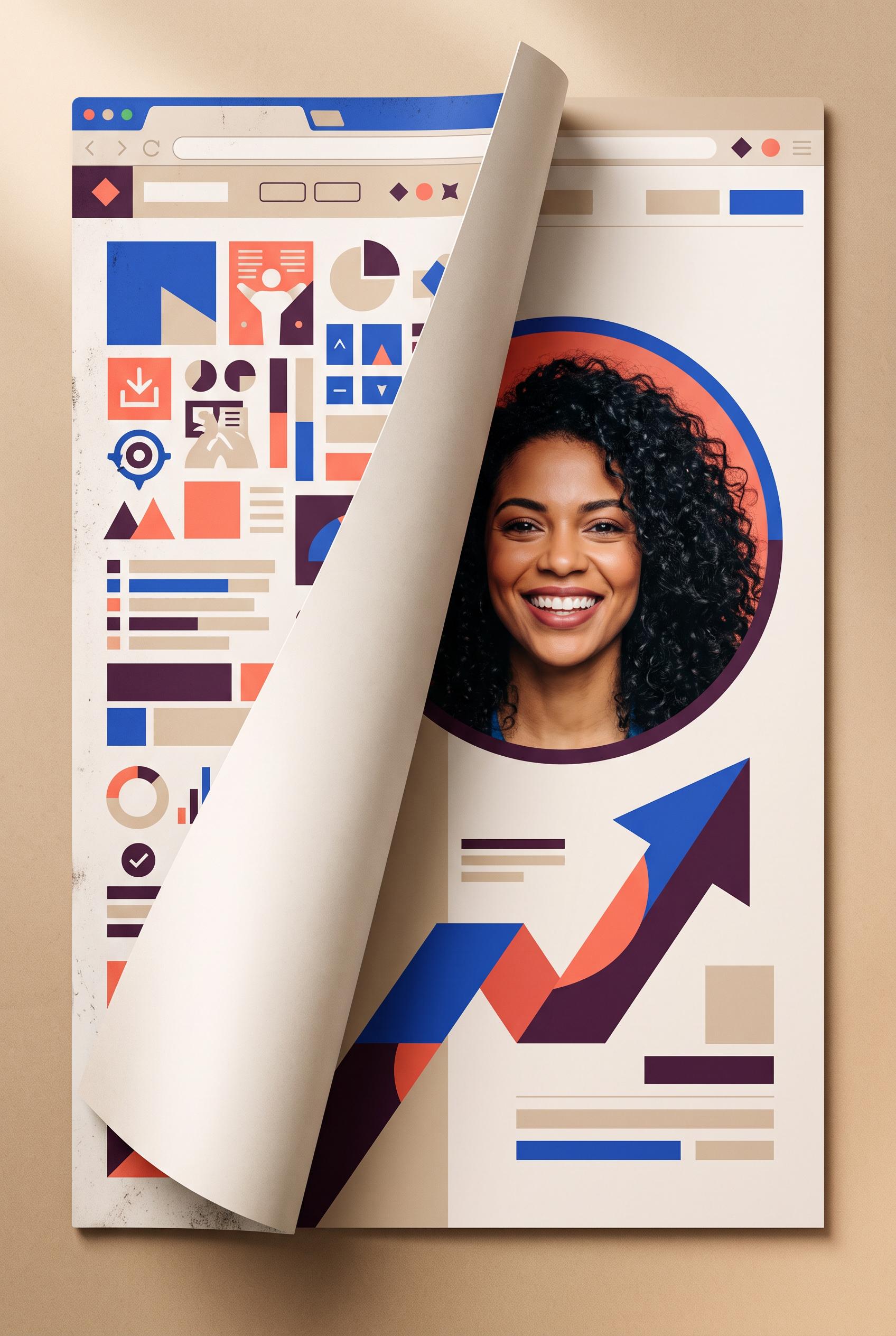 Create a commercial-quality vertical 2:3 Pinterest composition showing an editorial before-and-after
