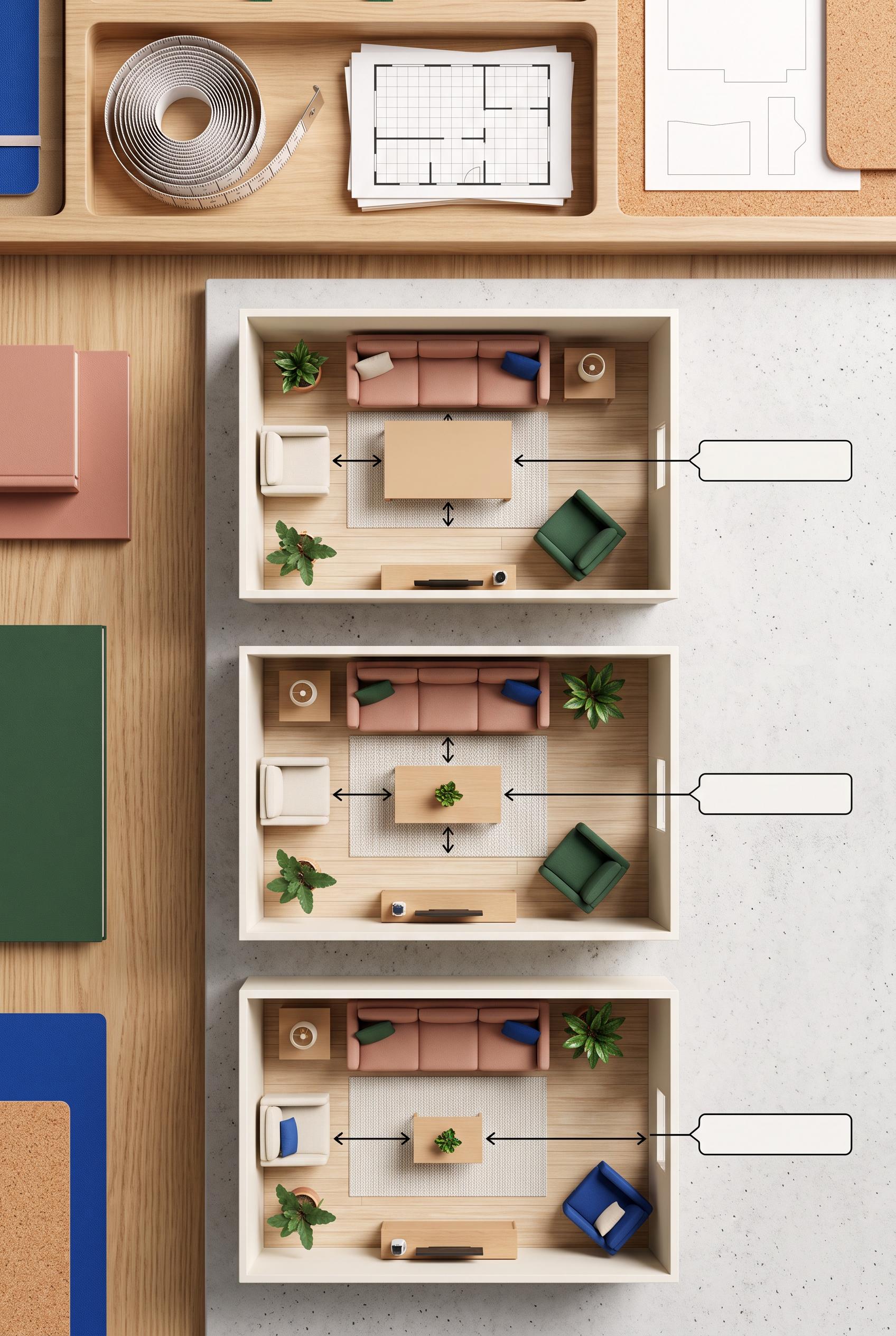 Create a commercial-quality educational interior design graphic in a vertical 2:3 Pinterest composit