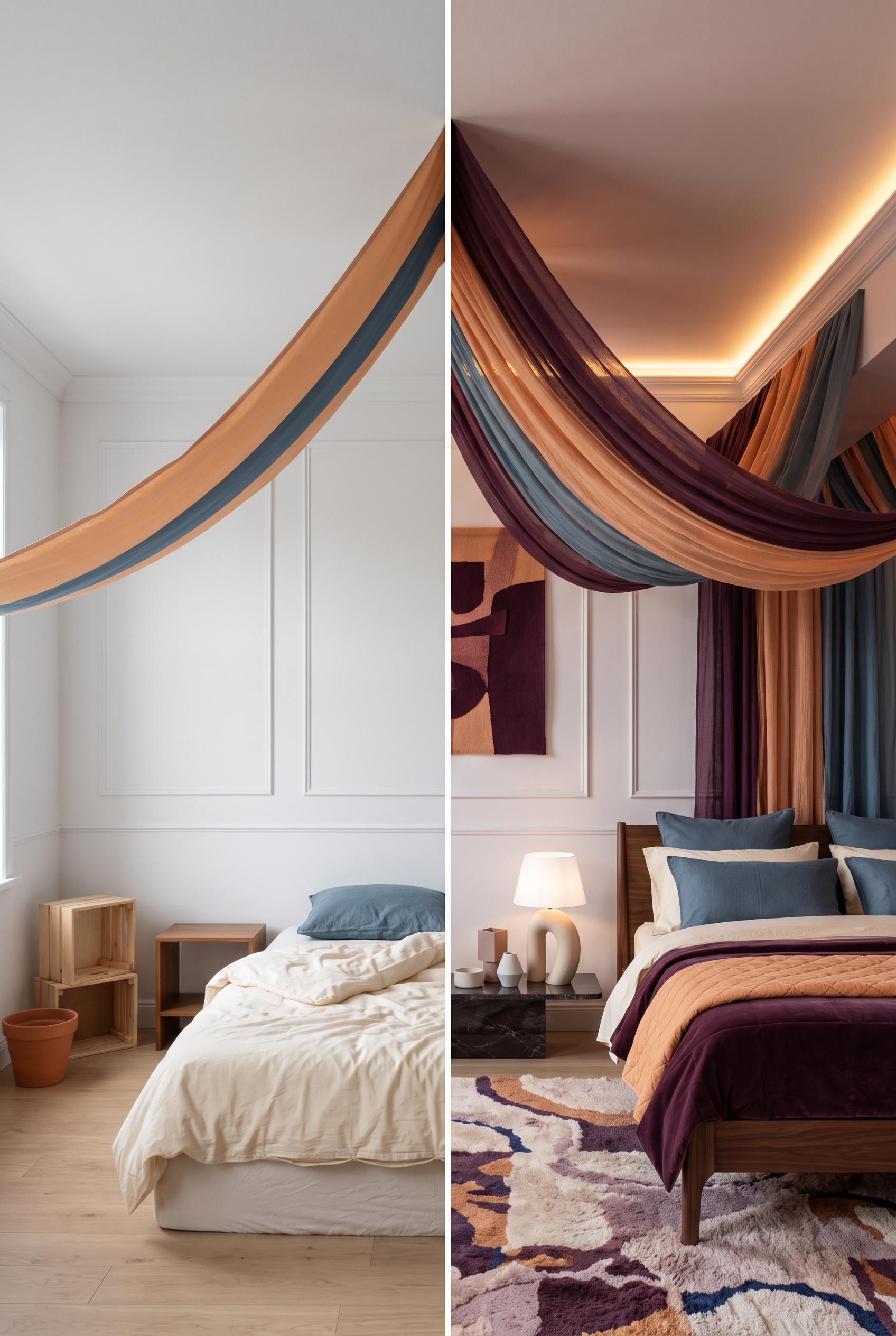 Create a commercial-quality interior editorial image in a vertical 2:3 Pinterest composition showing