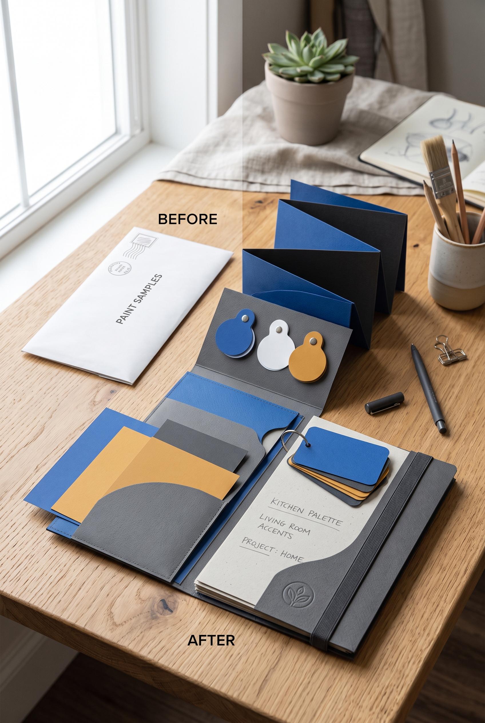 Create a commercial-quality vertical 2:3 Pinterest composition showing a before-and-after transforma