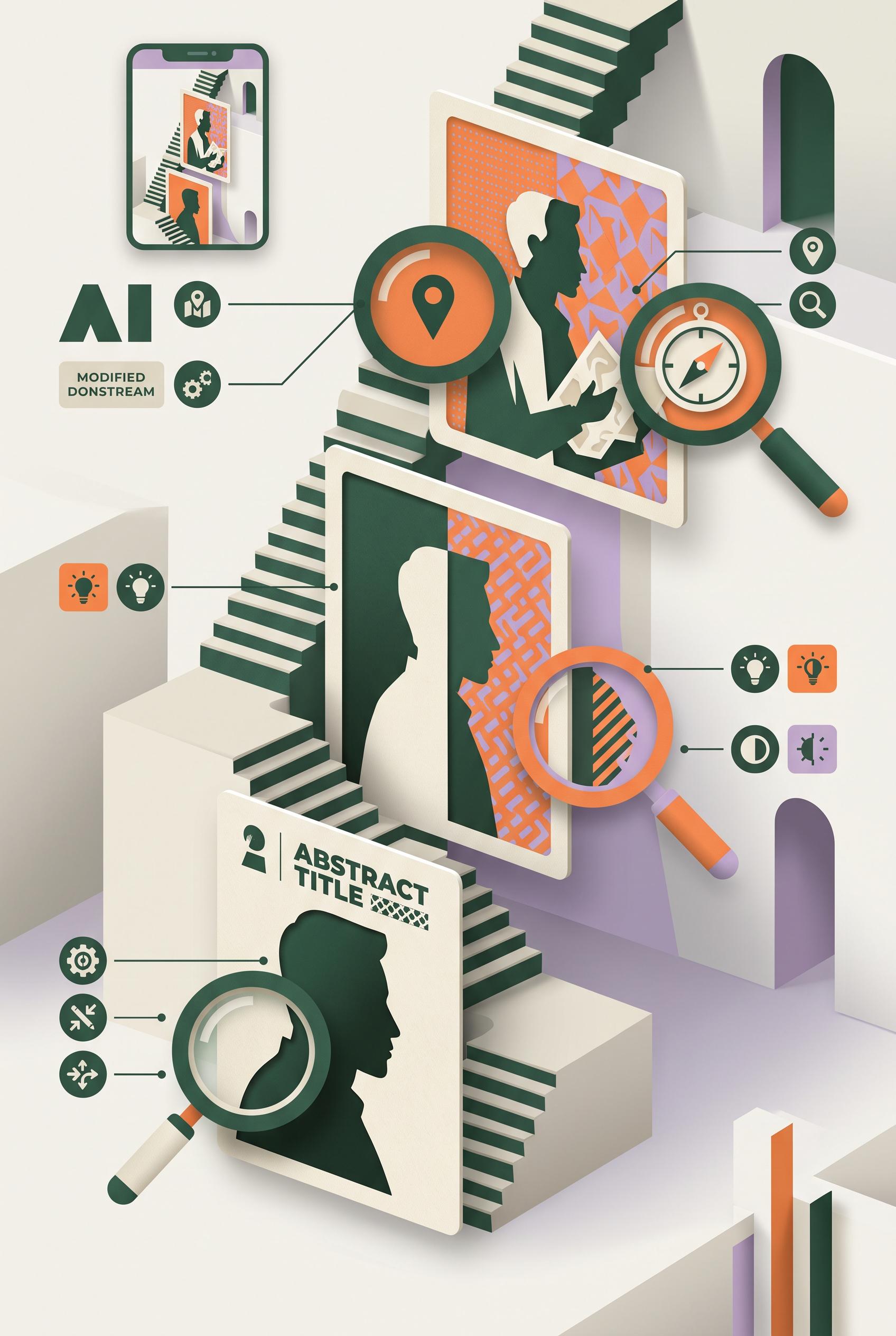 AI-modified downstream concept visualization, vertical 2:3 Pinterest composition, commercial-quality