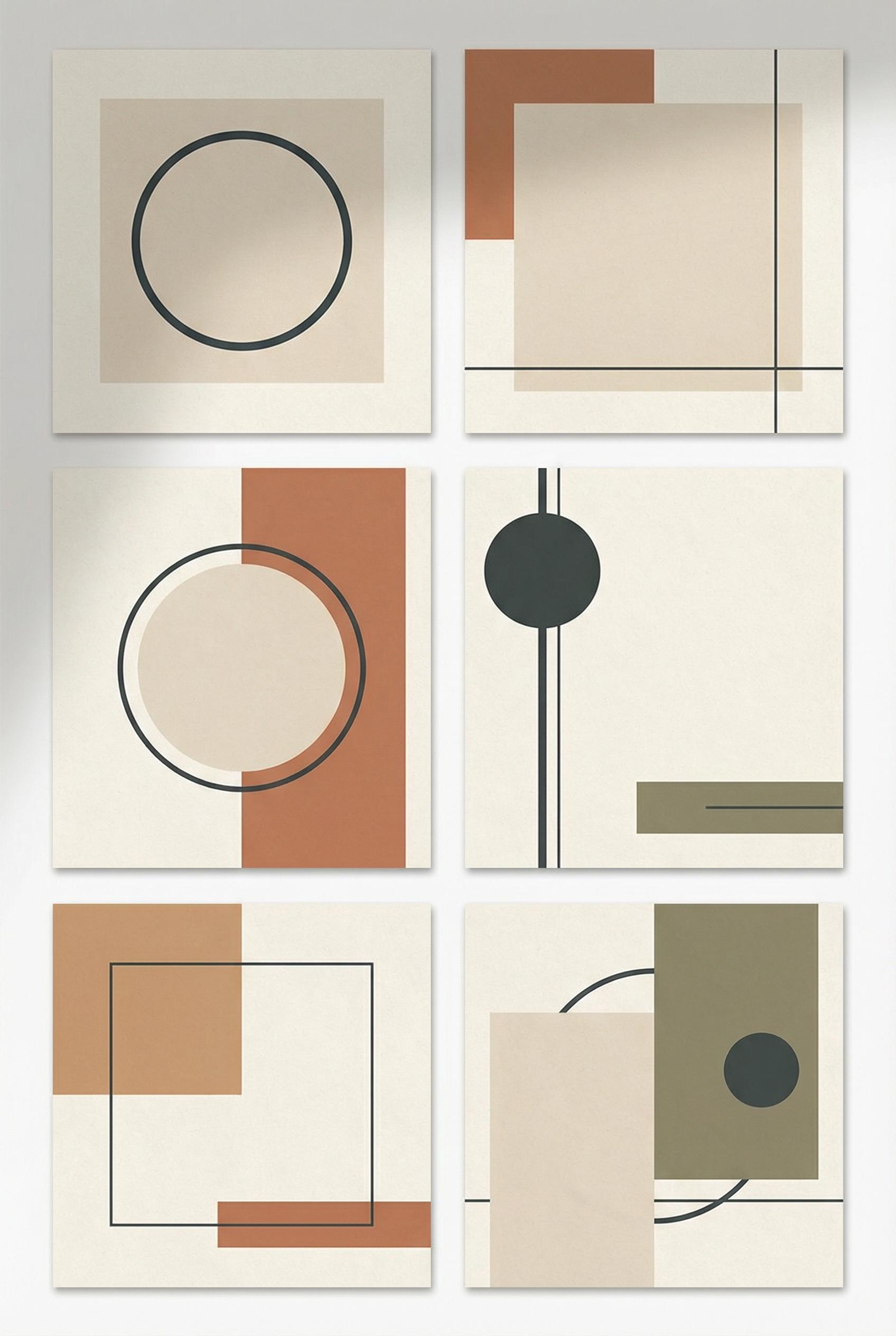 Grid collage showing 6 cohesive Instagram post background templates for a fitness + wellness brand, 