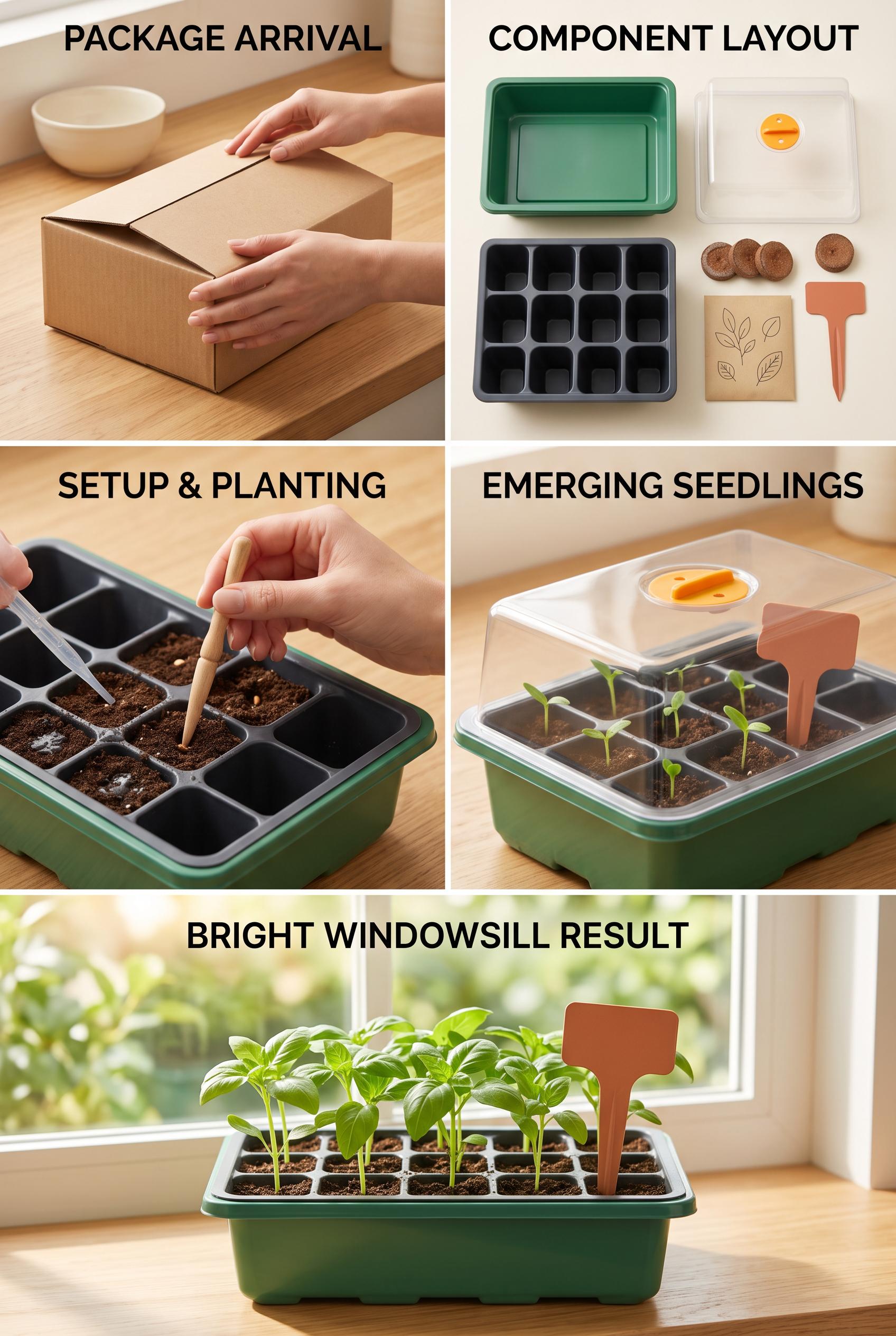 Create a commercial-quality vertical 2:3 Pinterest composition for an unbranded countertop seed-star