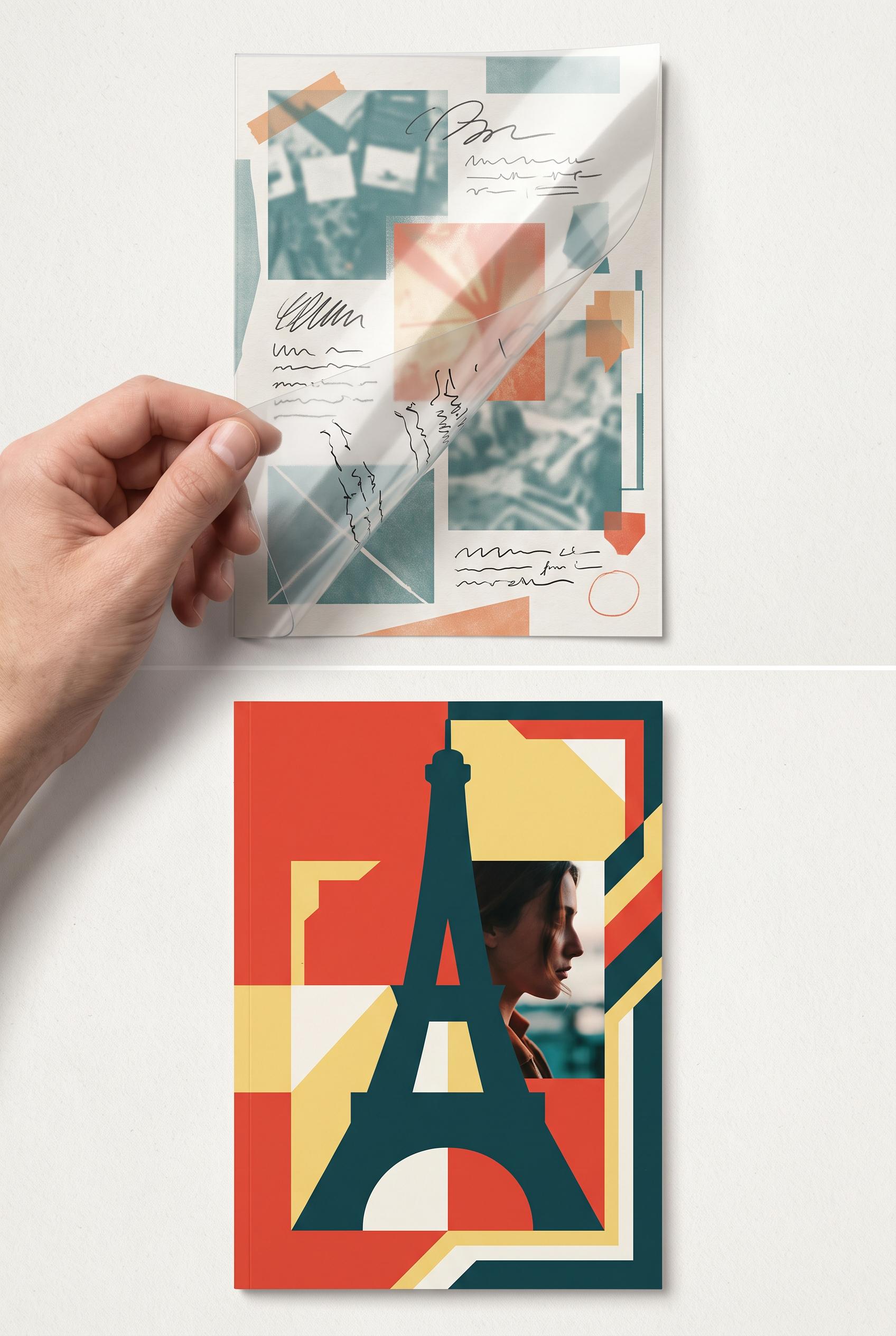 Create a commercial-quality editorial design case study in a vertical 2:3 Pinterest composition, showing a ...