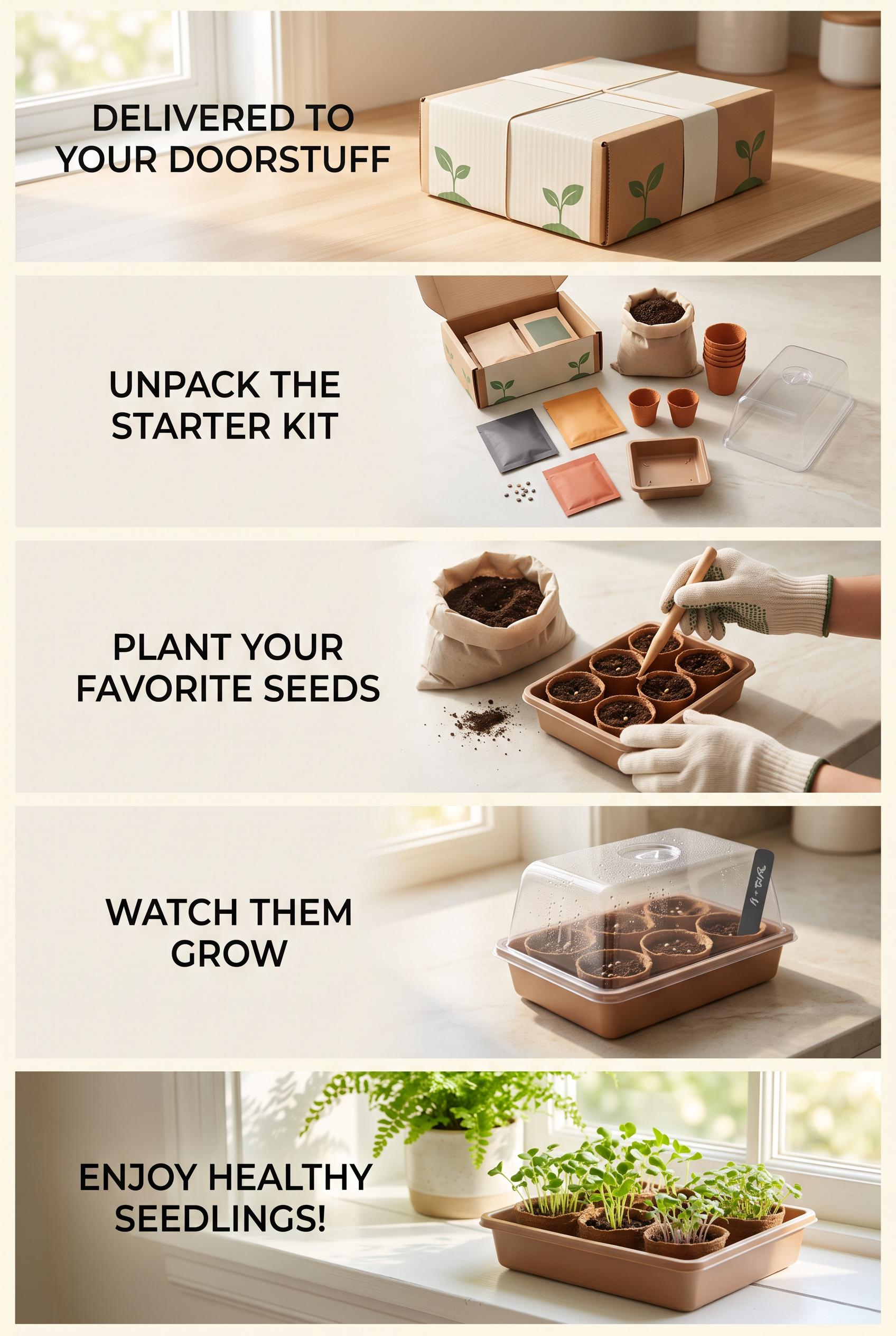 Create a commercial-quality vertical 2:3 Pinterest composition for an unbranded countertop seed-star