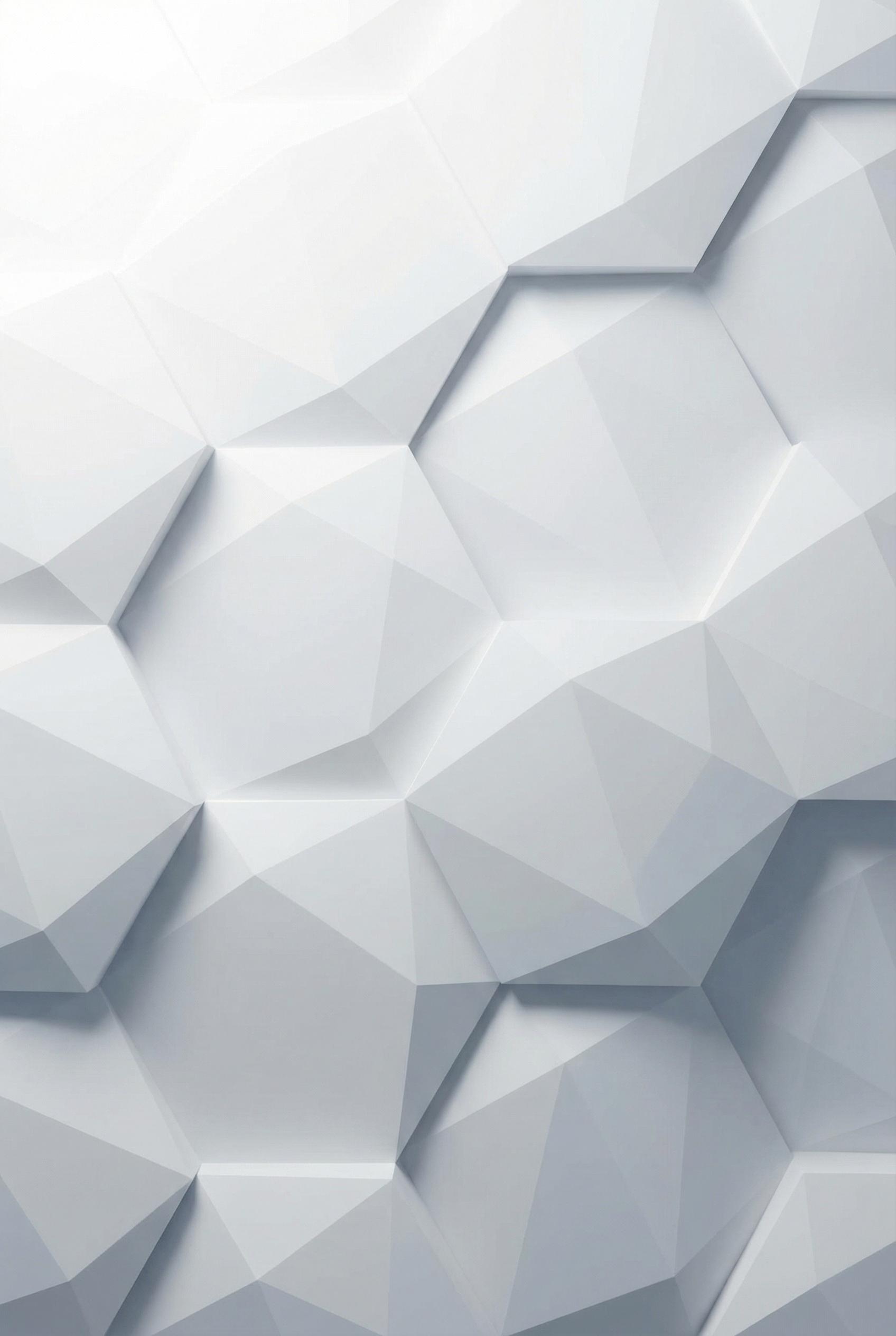 A clean white and light grey background featuring a pattern of 3D geometric hexagons, subtle shadows and depth, low poly style, bright and airy, perfect for professional tech presentations.
. Create this image in Low Poly 3D Style