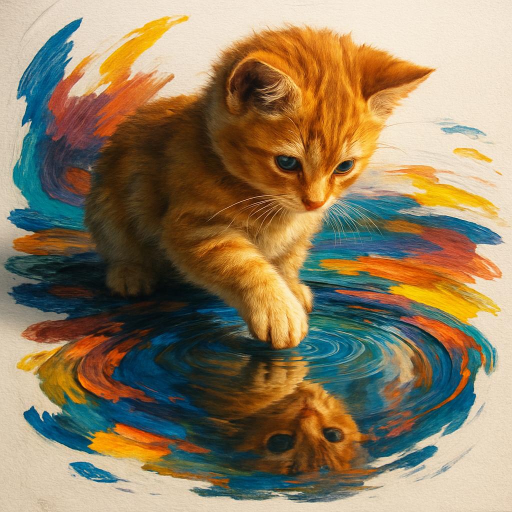 Социальные сети AI image: Image of different shades of paint on a white background in a mysterious game that created a wonderf