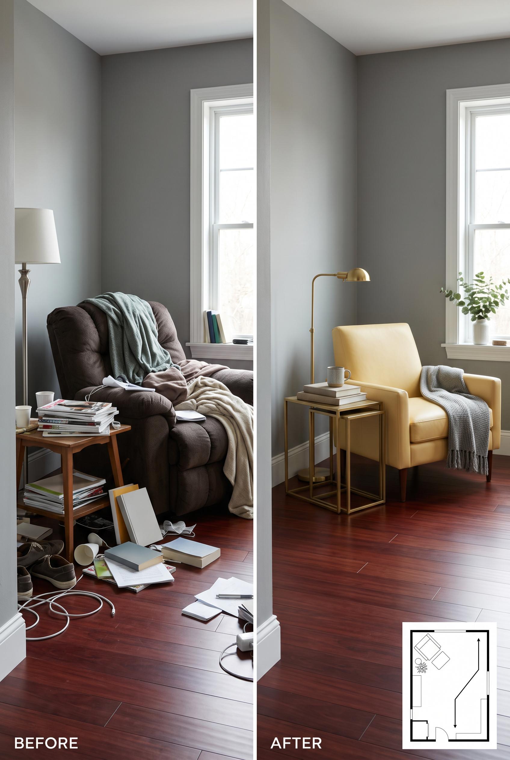 Create a commercial-quality interior editorial image in a vertical 2:3 Pinterest composition, using 