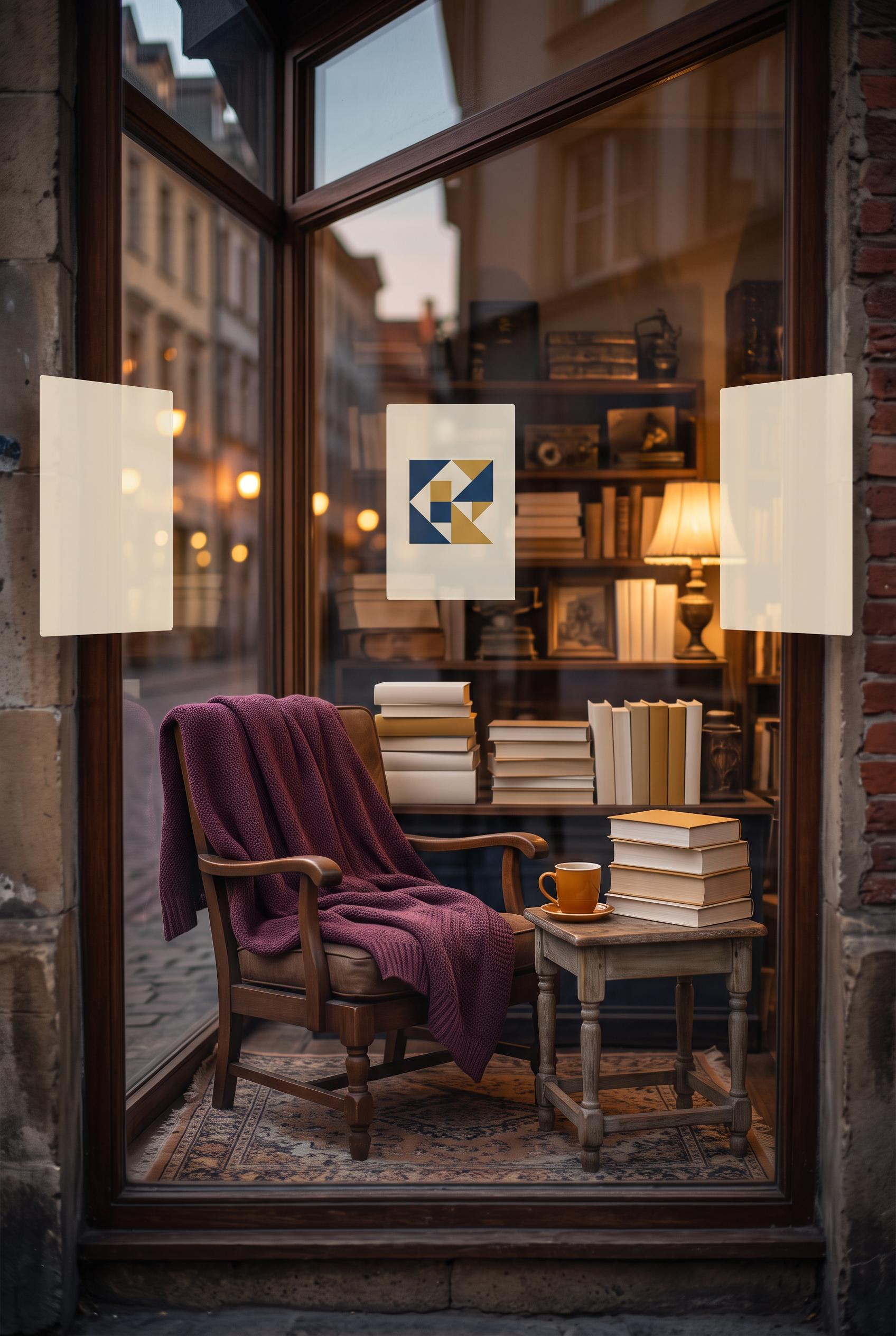 Create a commercial-quality inspirational showcase for a fictional independent bookshop community re