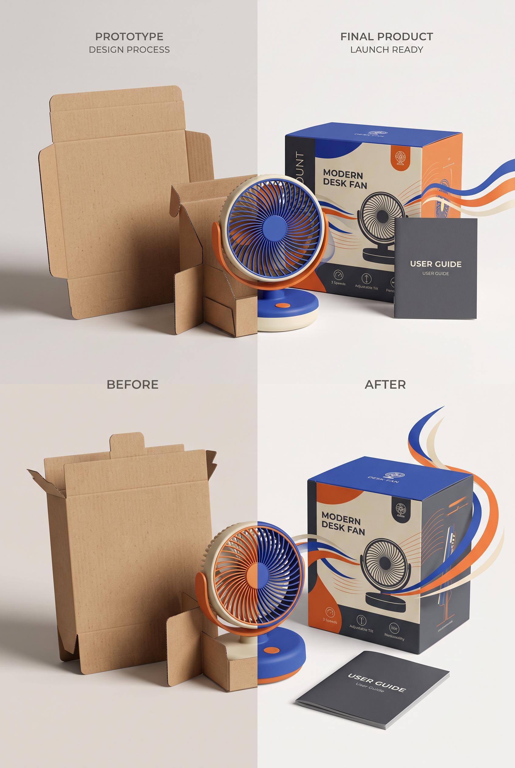 Create a commercial-quality product mockup in a vertical 2:3 Pinterest composition. Show a before-an