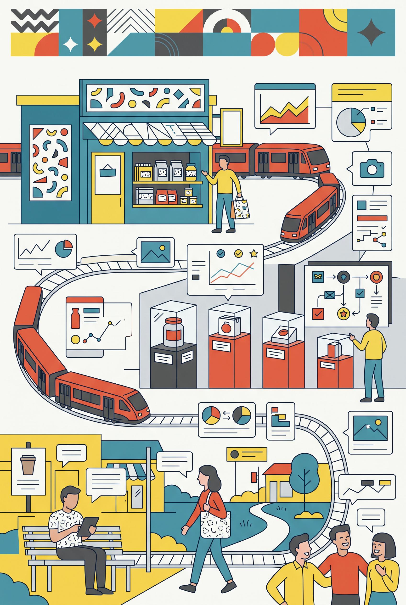 Create a commercial-quality vertical 2:3 Pinterest composition explaining a three-part shop visual s