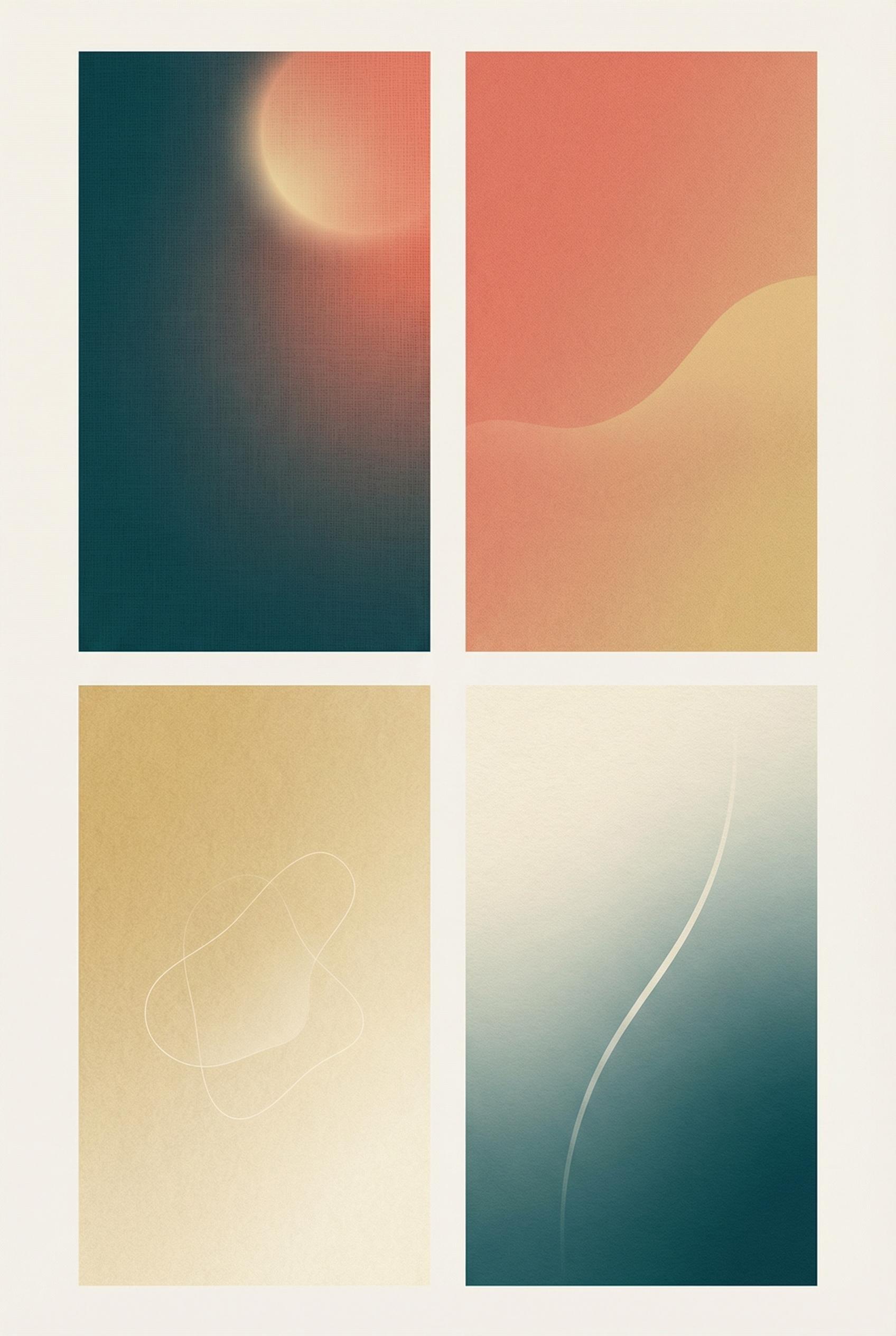 Minimal social media background set, cohesive color palette, modern gradients + subtle texture, high