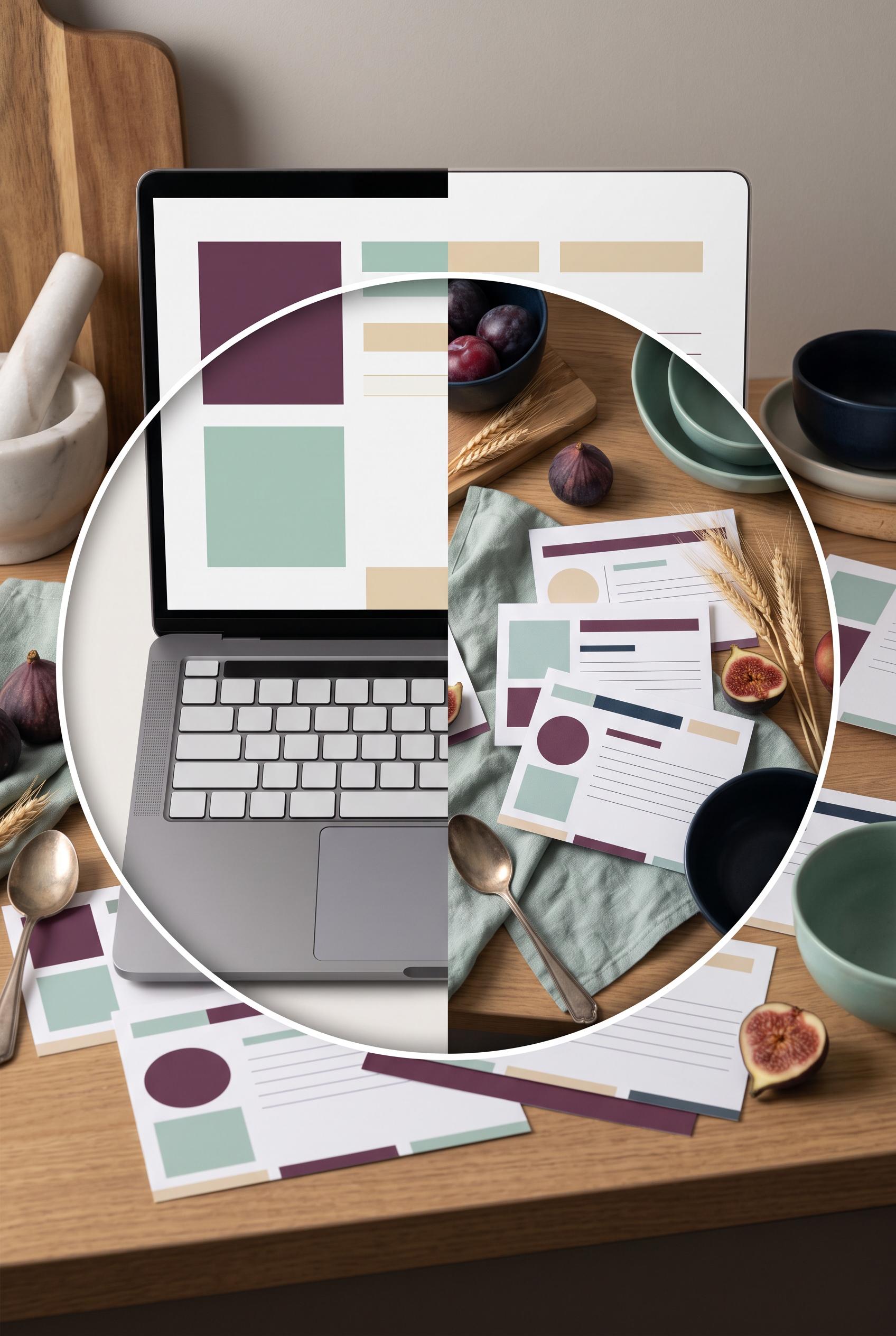 Create a vertical 2:3 Pinterest composition with commercial-quality art direction showing a circular
