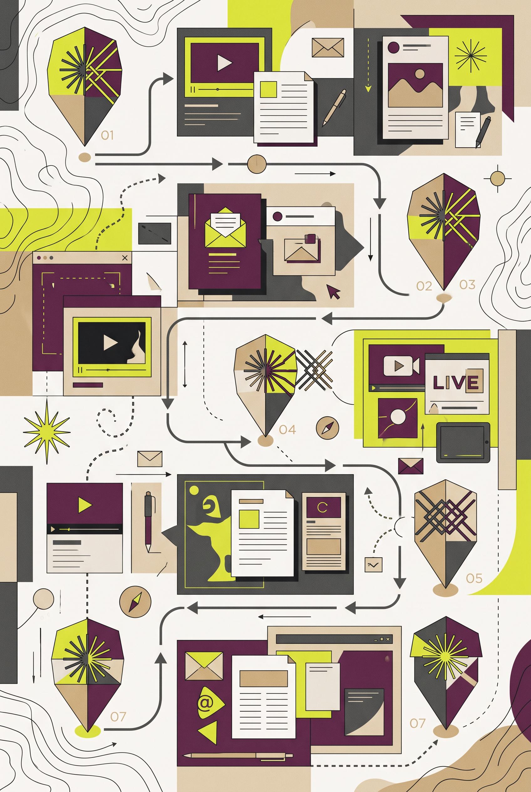 Create a commercial-quality vertical 2:3 Pinterest composition showing an educational seven-day crea