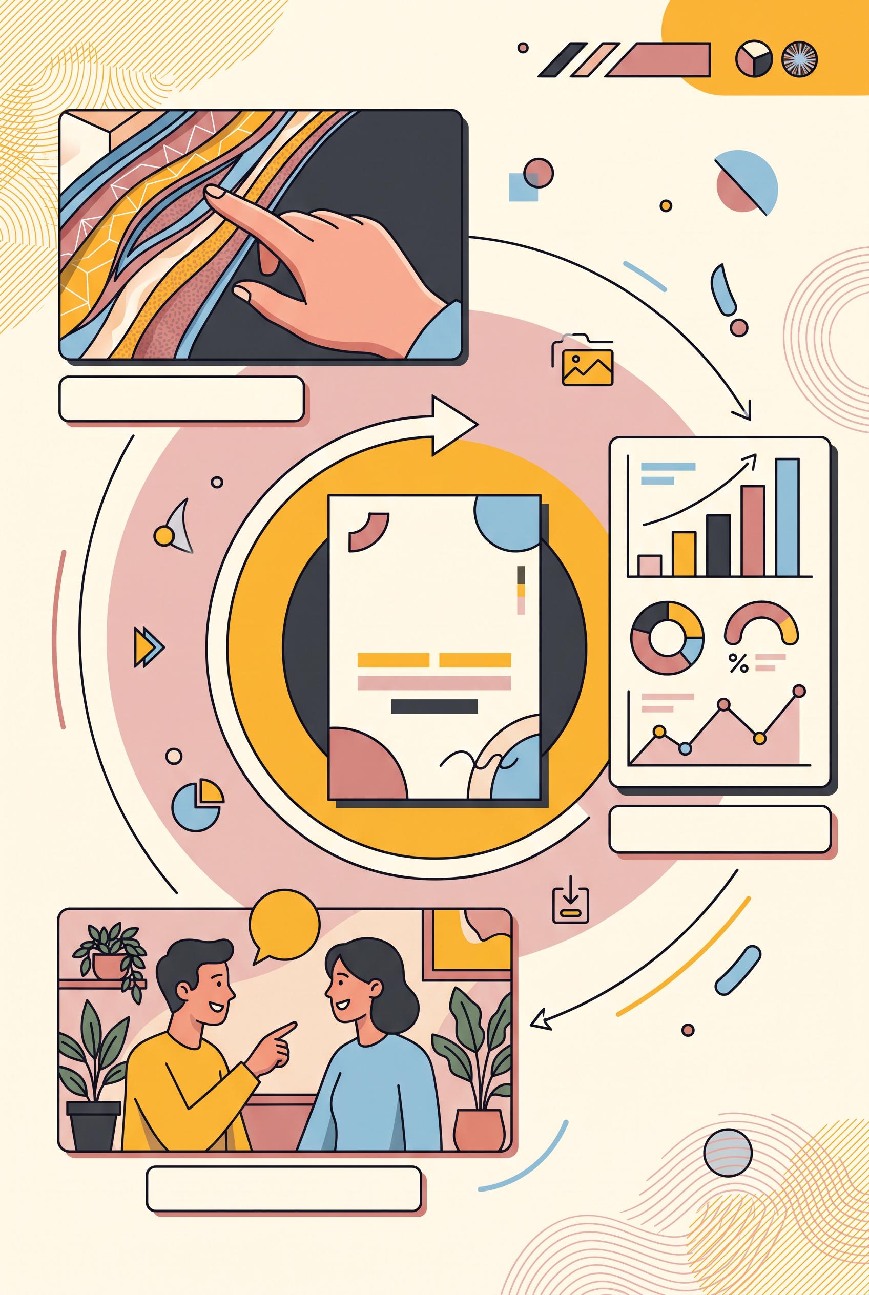 Create a commercial-quality vertical 2:3 Pinterest composition explaining a three-route visual hook 
