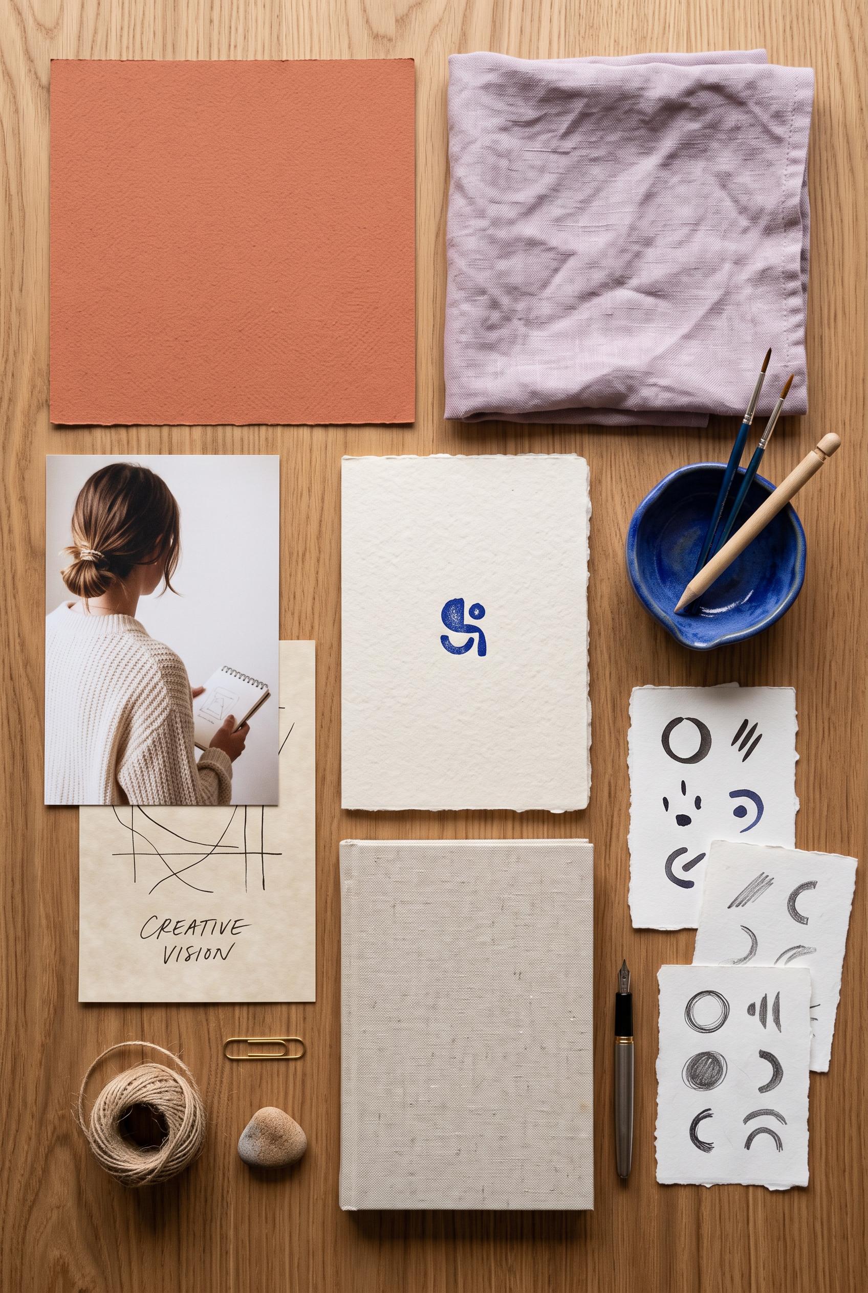 Create a commercial-quality vertical 2:3 Pinterest composition for an inspirational creator branding