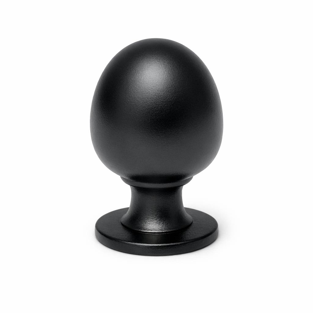 Commercial product photograph. A single residential cabinet knob. Smooth surface texture. Round Knob shape....