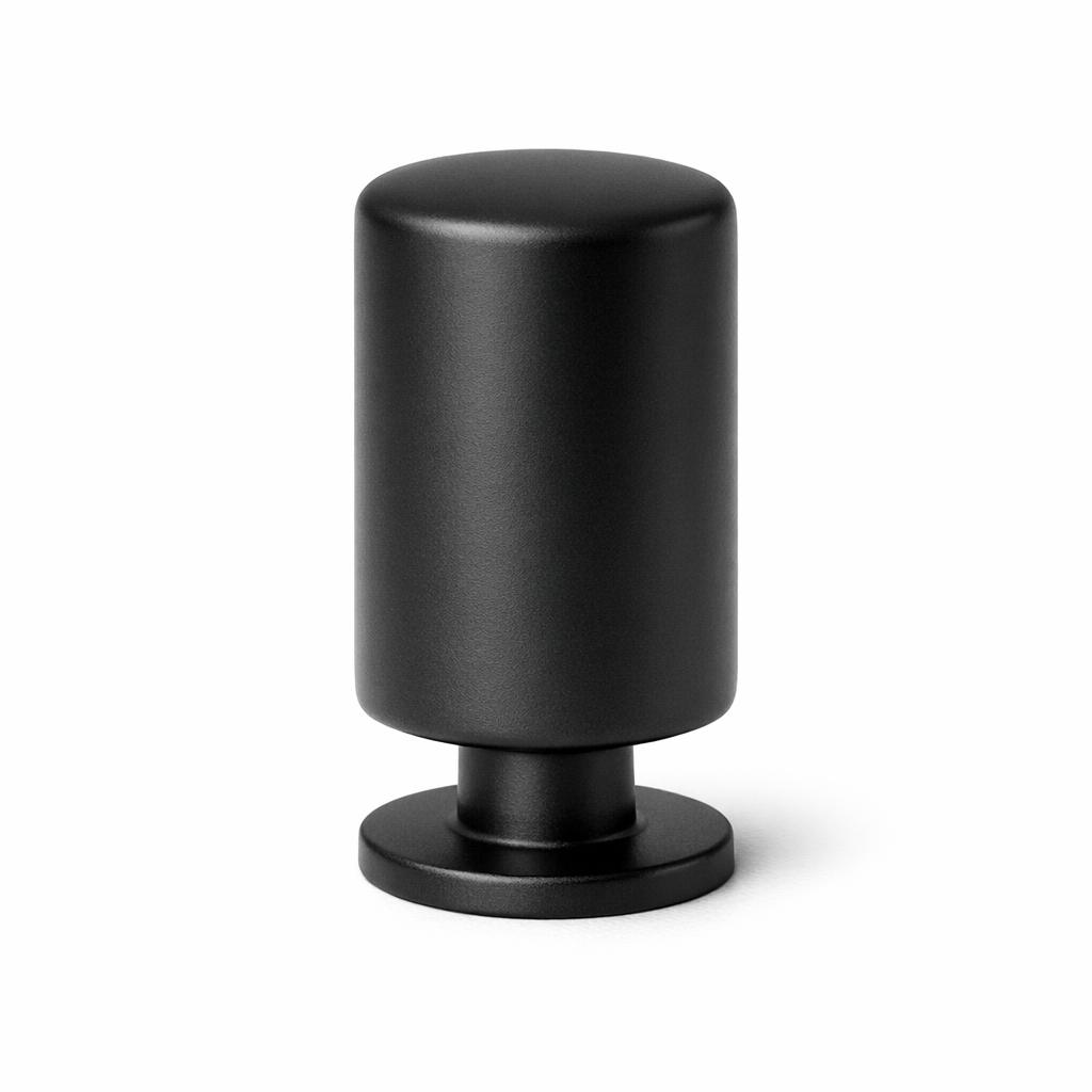 Commercial product photograph. A single residential cabinet knob. Smooth surface texture. Round Knob shape....