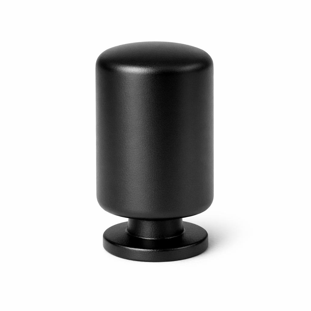 Commercial product photograph. A single residential cabinet knob. Smooth surface texture. Round Knob shape....