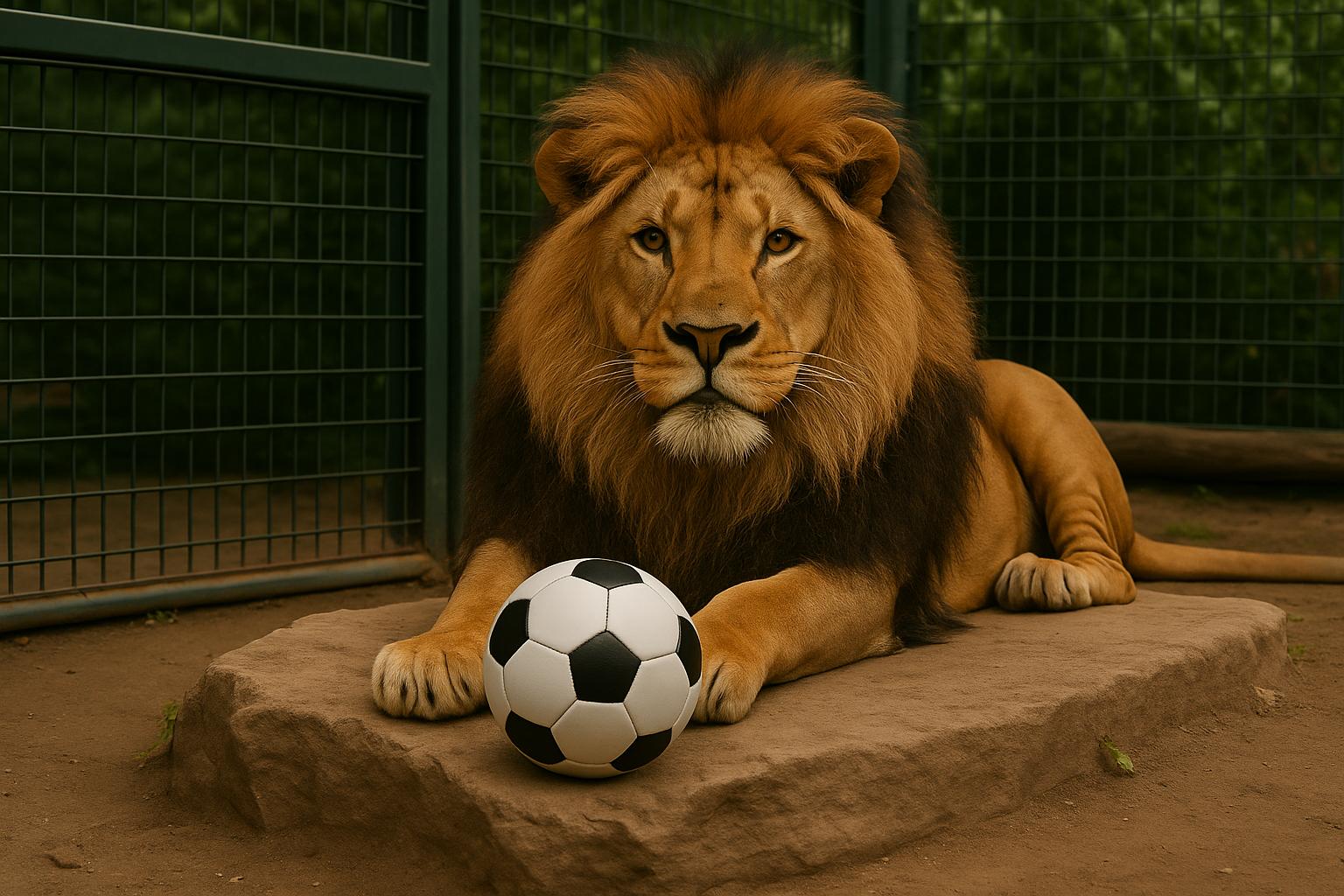 place a round football there