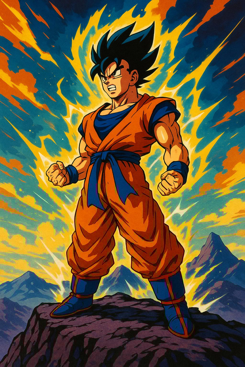 A warrior standing on a mountain